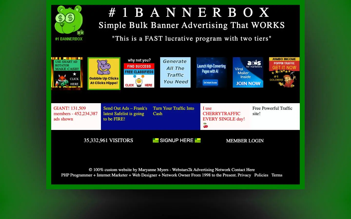 Screenshot of #1 Banner Box (1bannerbox.com)