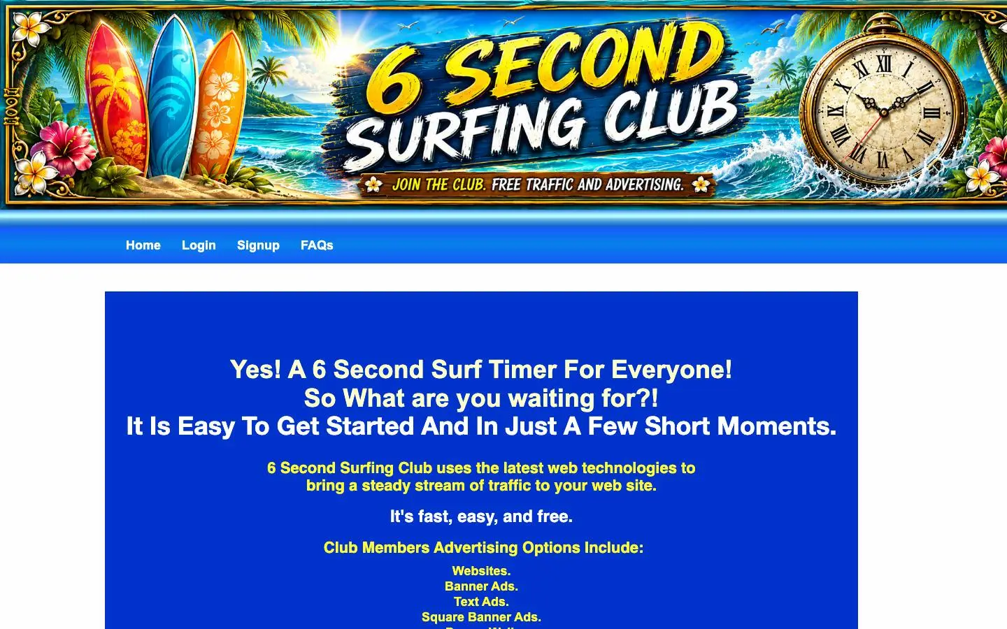Screenshot of 6 Second Surfing Club (6secsurf.club)