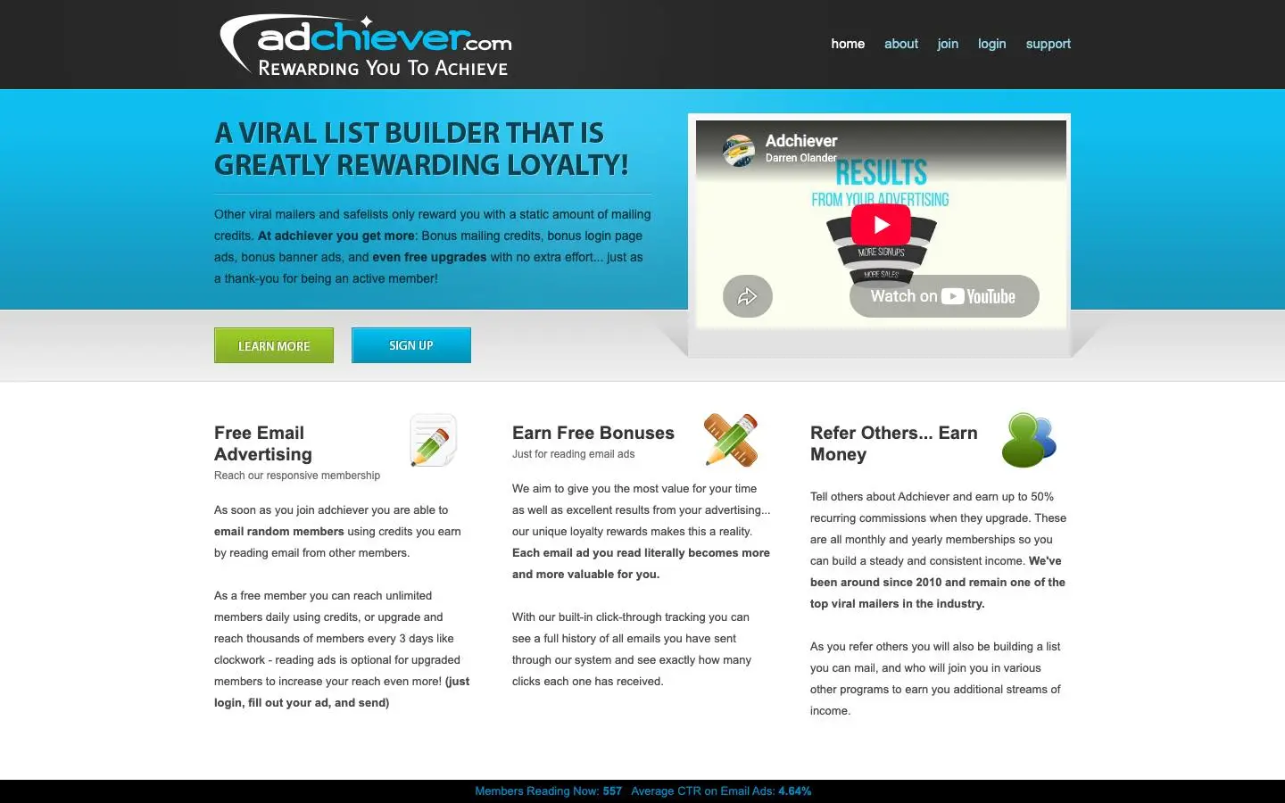 Screenshot of Adchiever (adchiever.com)