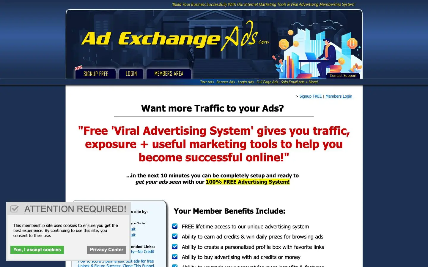 Screenshot of AdExchangeAds (adexchangeads.com)