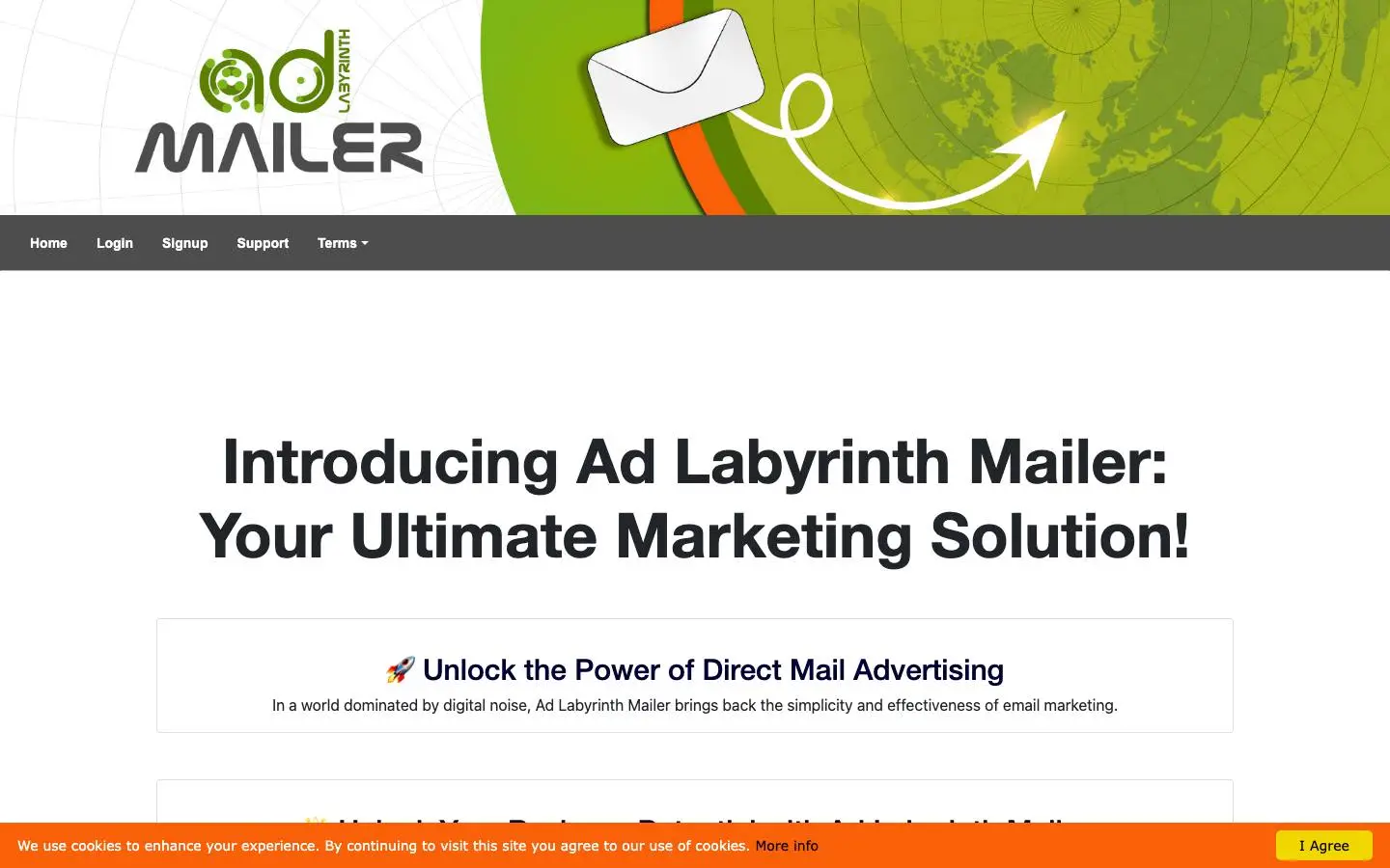 Screenshot of Ad Labyrinth Mailer (adlabyrinthmailer.com)