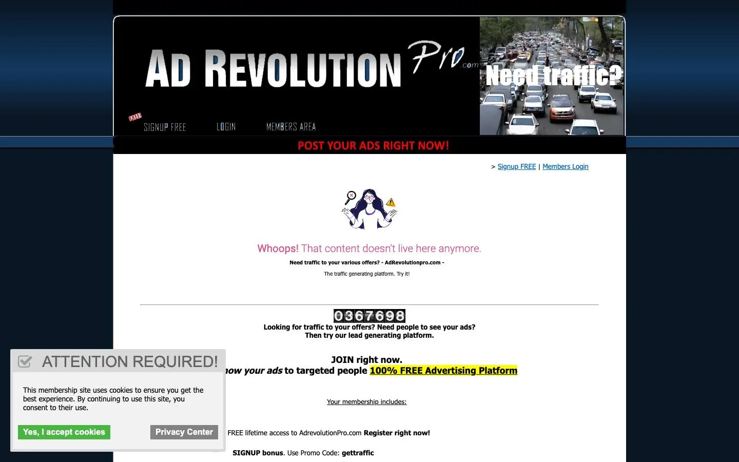 Screenshot of AdRevolutionPro (adrevolutionpro.com)