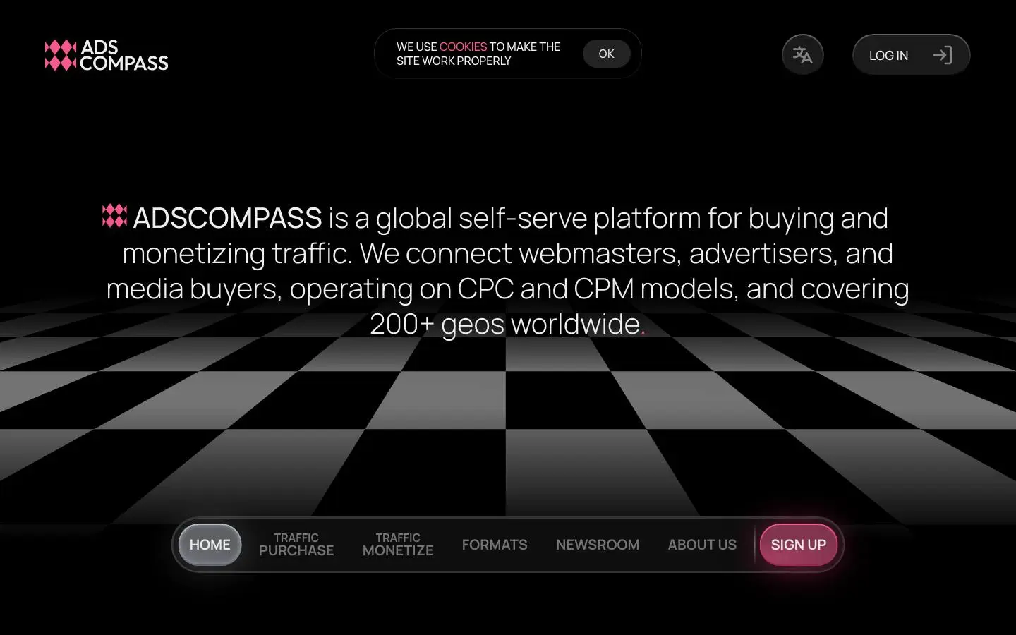 Screenshot of AdsCompass (adscompass.com)