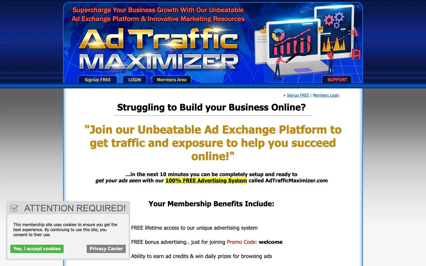 Screenshot of AdTrafficMaximizer (adtrafficmaximizer.com)