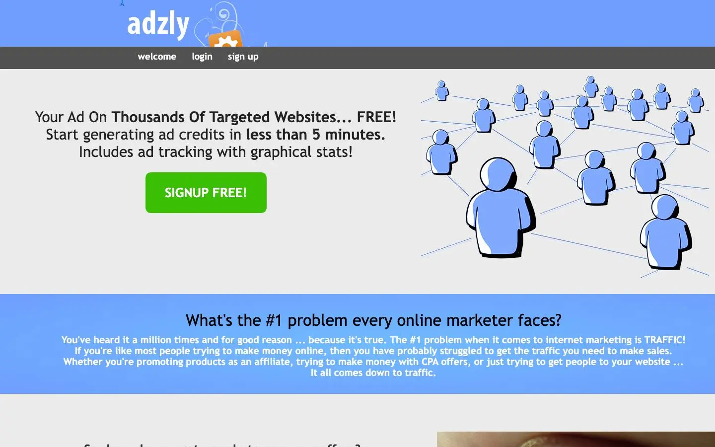 Screenshot of adzly (adzly.com)