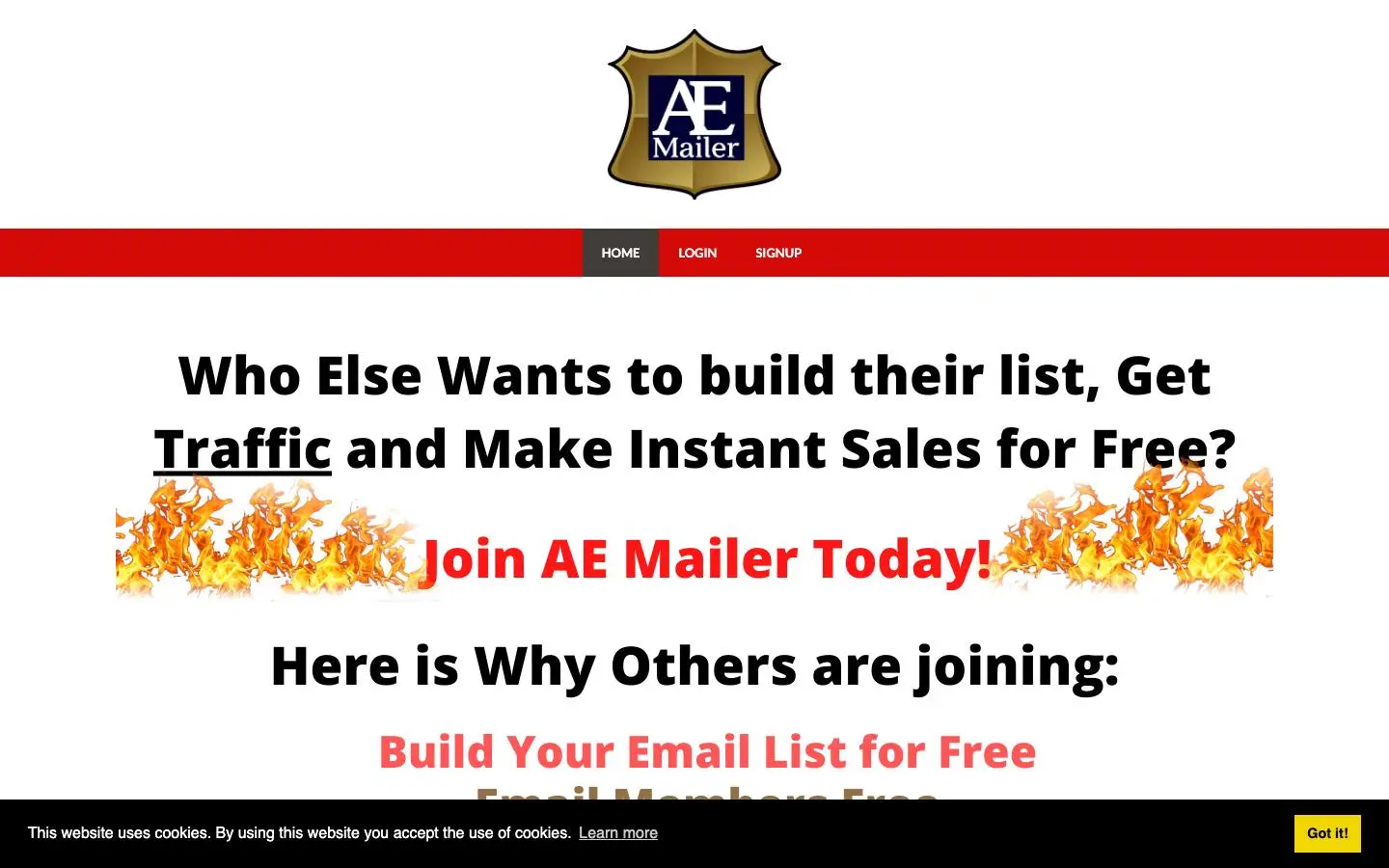 Screenshot of AE Mailer (aemailer.com)