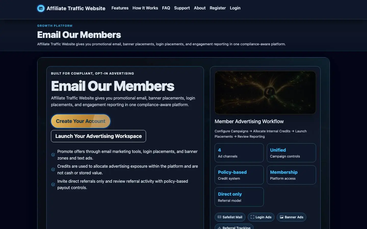 Screenshot of Affiliate Traffic Website (affiliate-traffic.website)