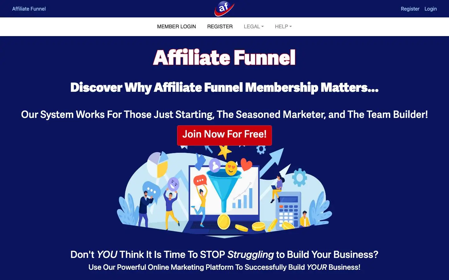 Screenshot of Affiliate Funnel (affiliatefunnel.com)