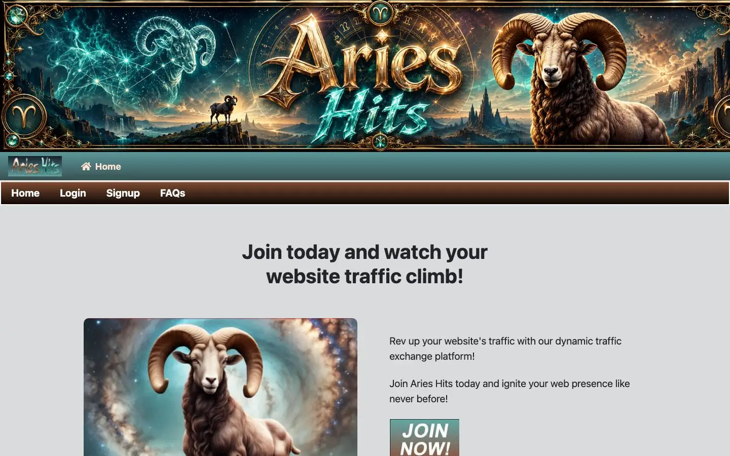 Screenshot of Aries Hits (aries-hits.com)