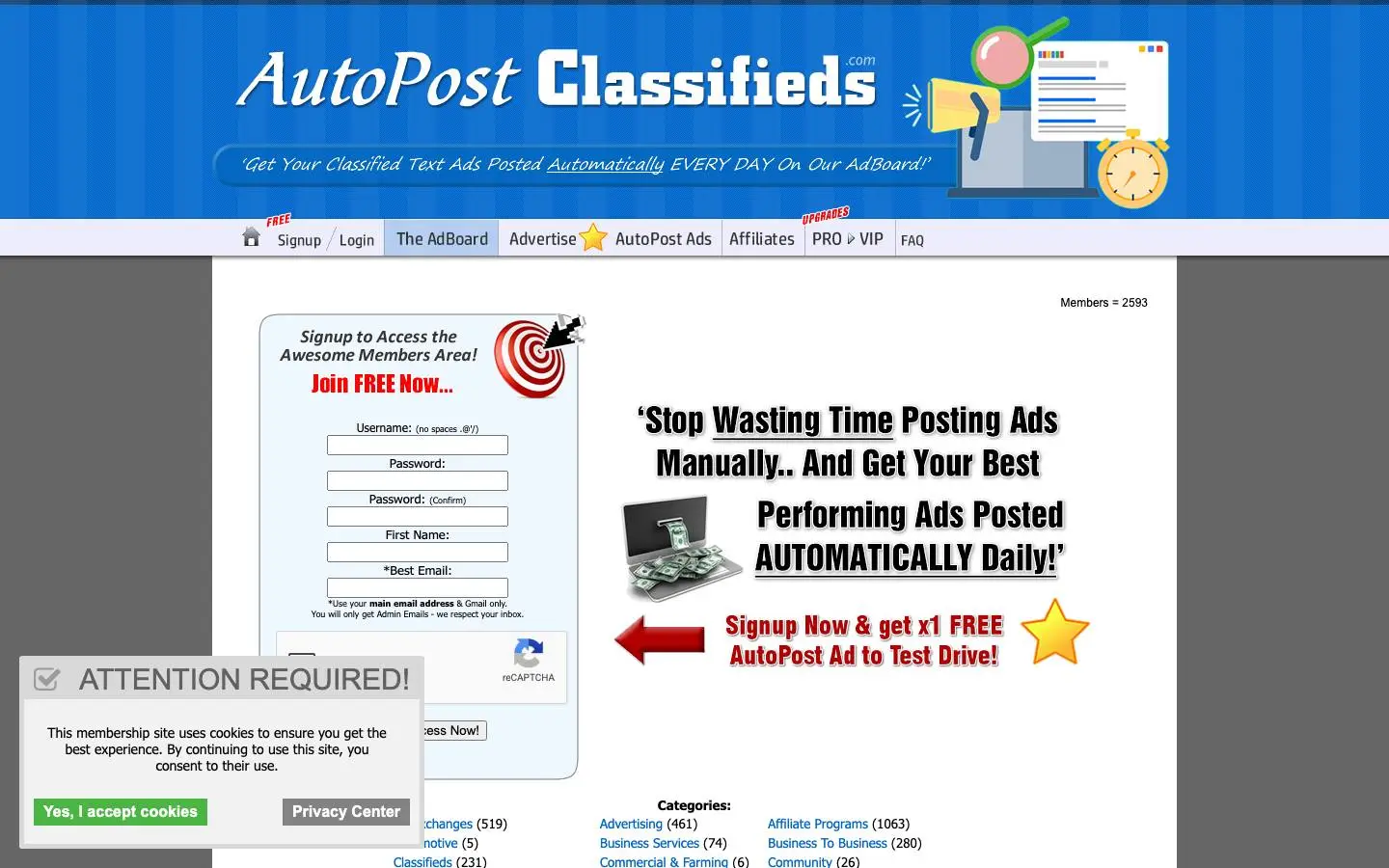 Screenshot of AutoPostClassifieds (autopostclassifieds.com)