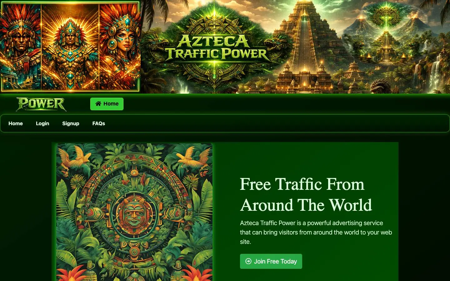 Screenshot of Azteca Traffic Power (aztecatrafficpower.com)
