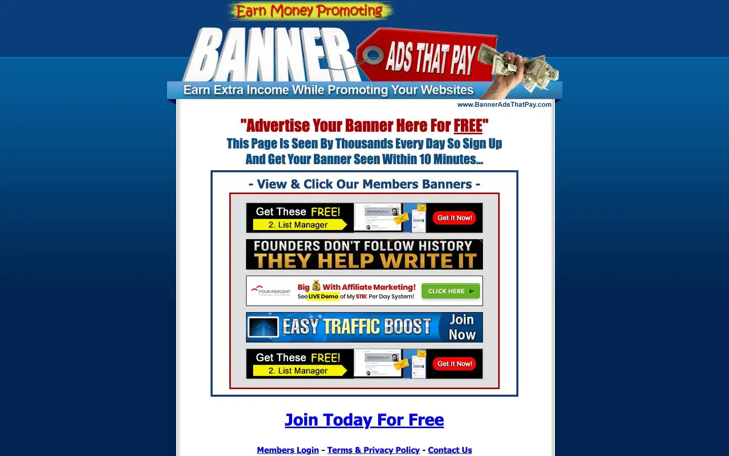Screenshot of Banner Ads That Pay (banneradsthatpay.com)