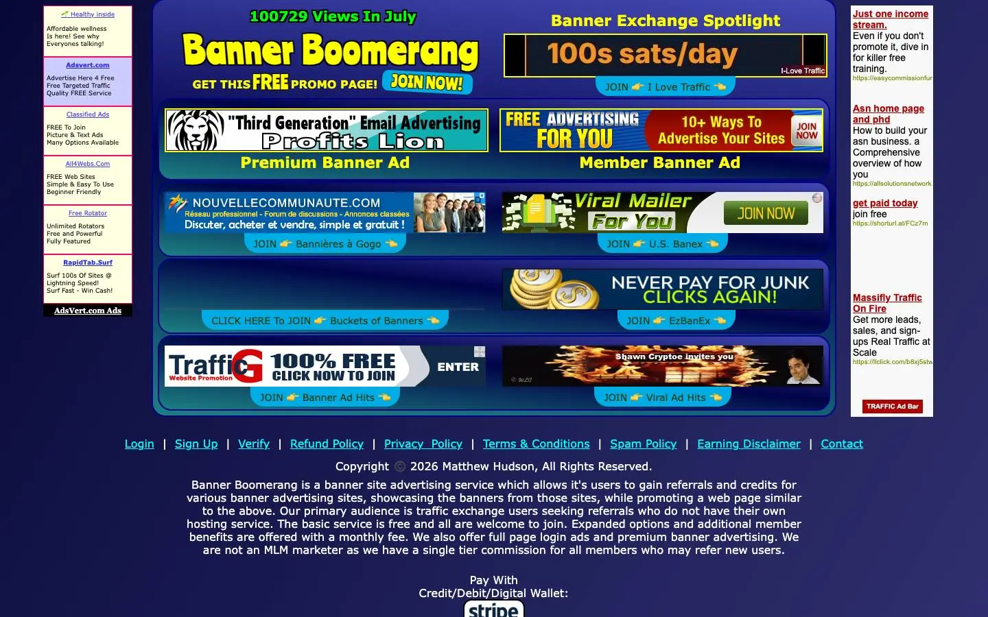 Screenshot of Banner Boomerang (bannerboomerang.com)
