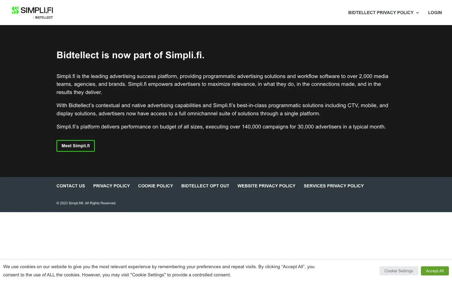 Screenshot of Simpli.fi (bidtellect.com)