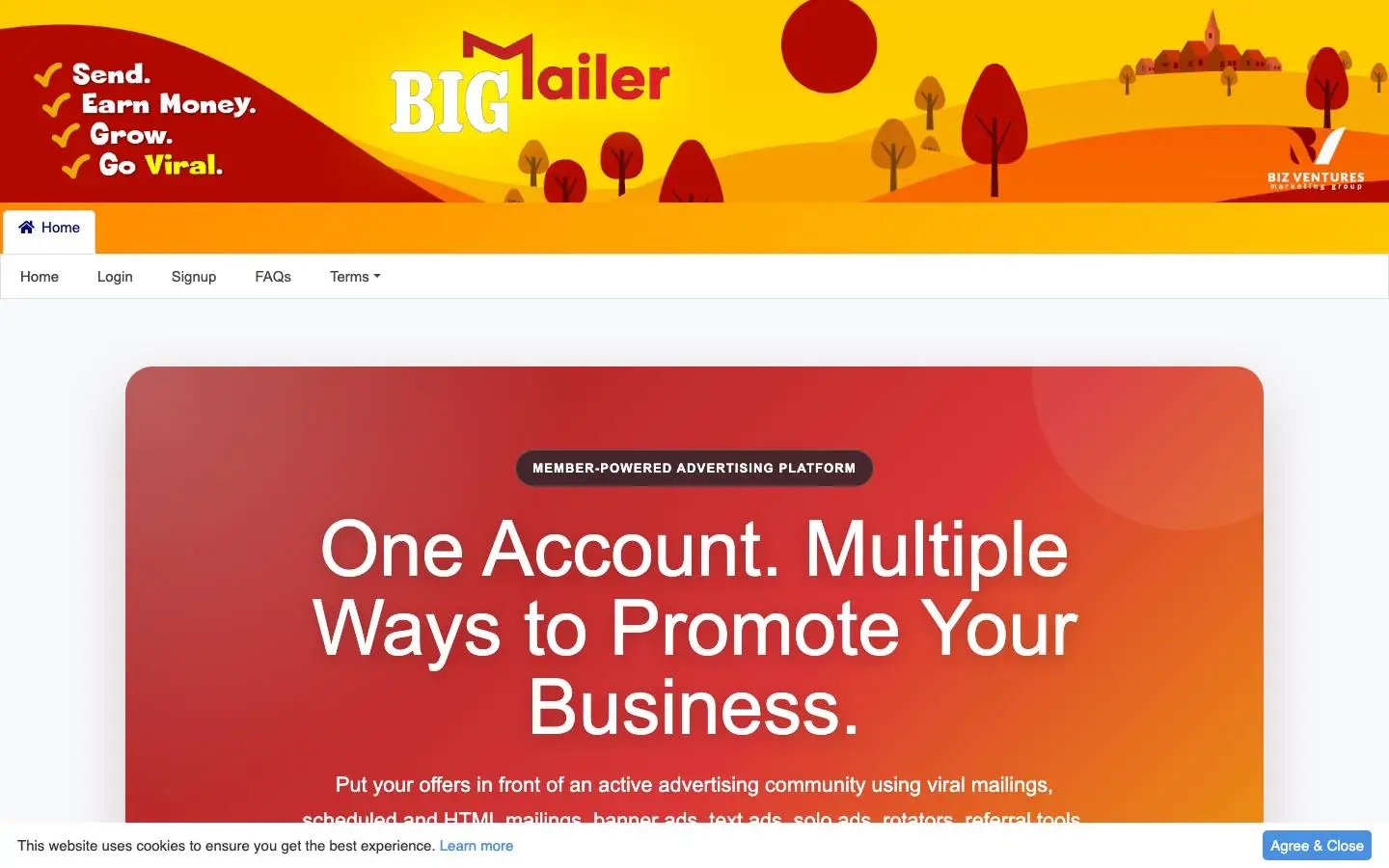 Screenshot of Big-Mailer (big-mailer.com)
