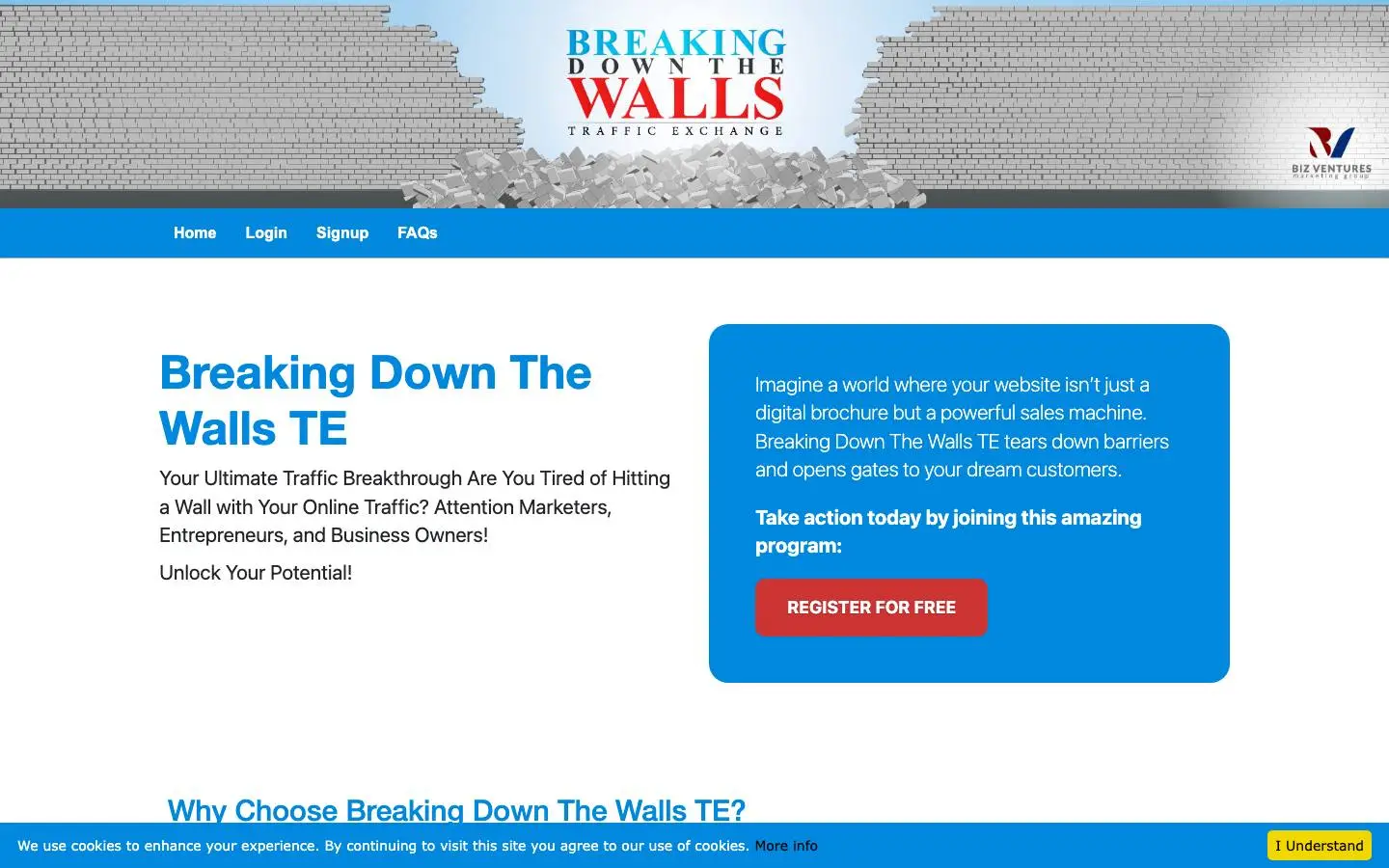 Screenshot of Breaking Down The Walls TE (breakingdownthewallste.com)