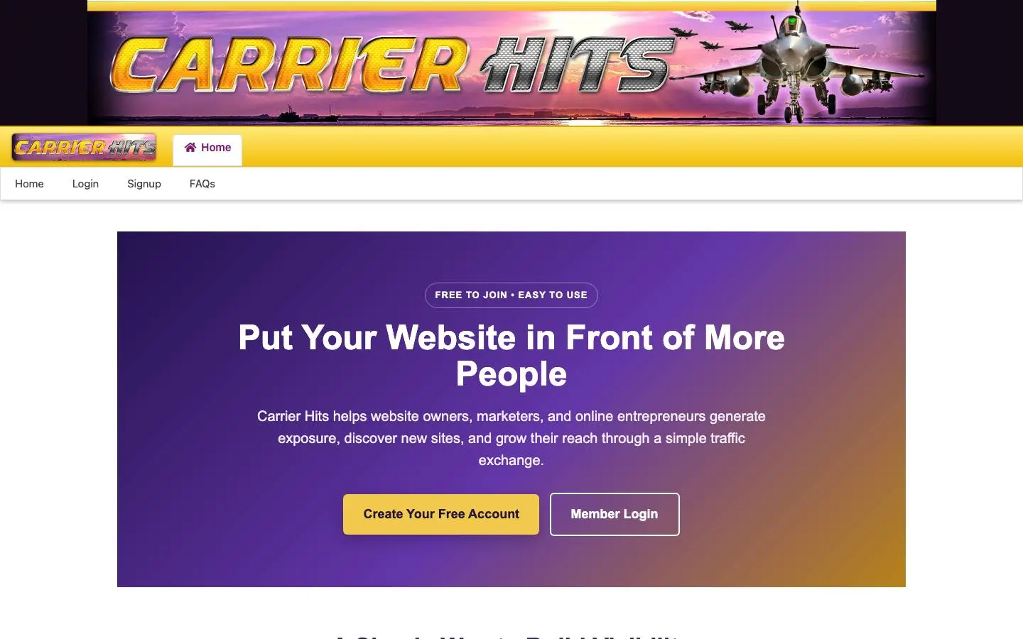 Screenshot of Carrier Hits (carrierhits.com)