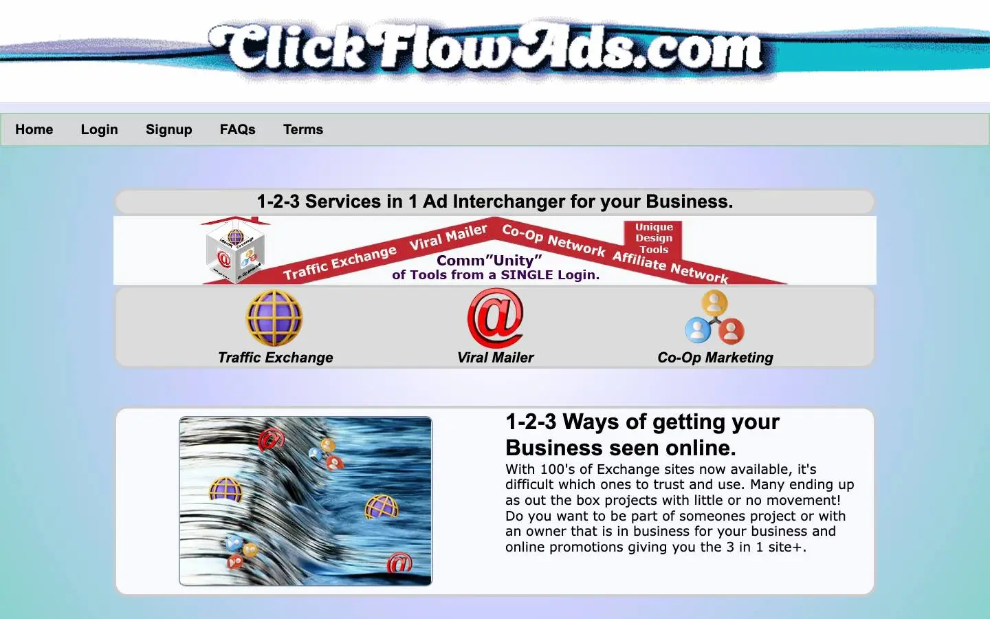Screenshot of ClickFlowAds (clickflowads.com)