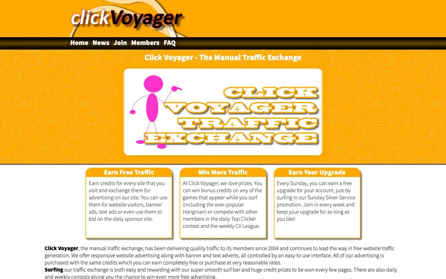 Screenshot of Click Voyager (clickvoyager.com)