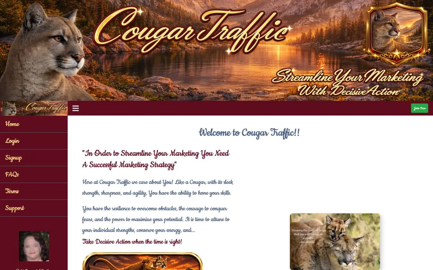 Screenshot of Cougar Traffic (cougartraffic.com)