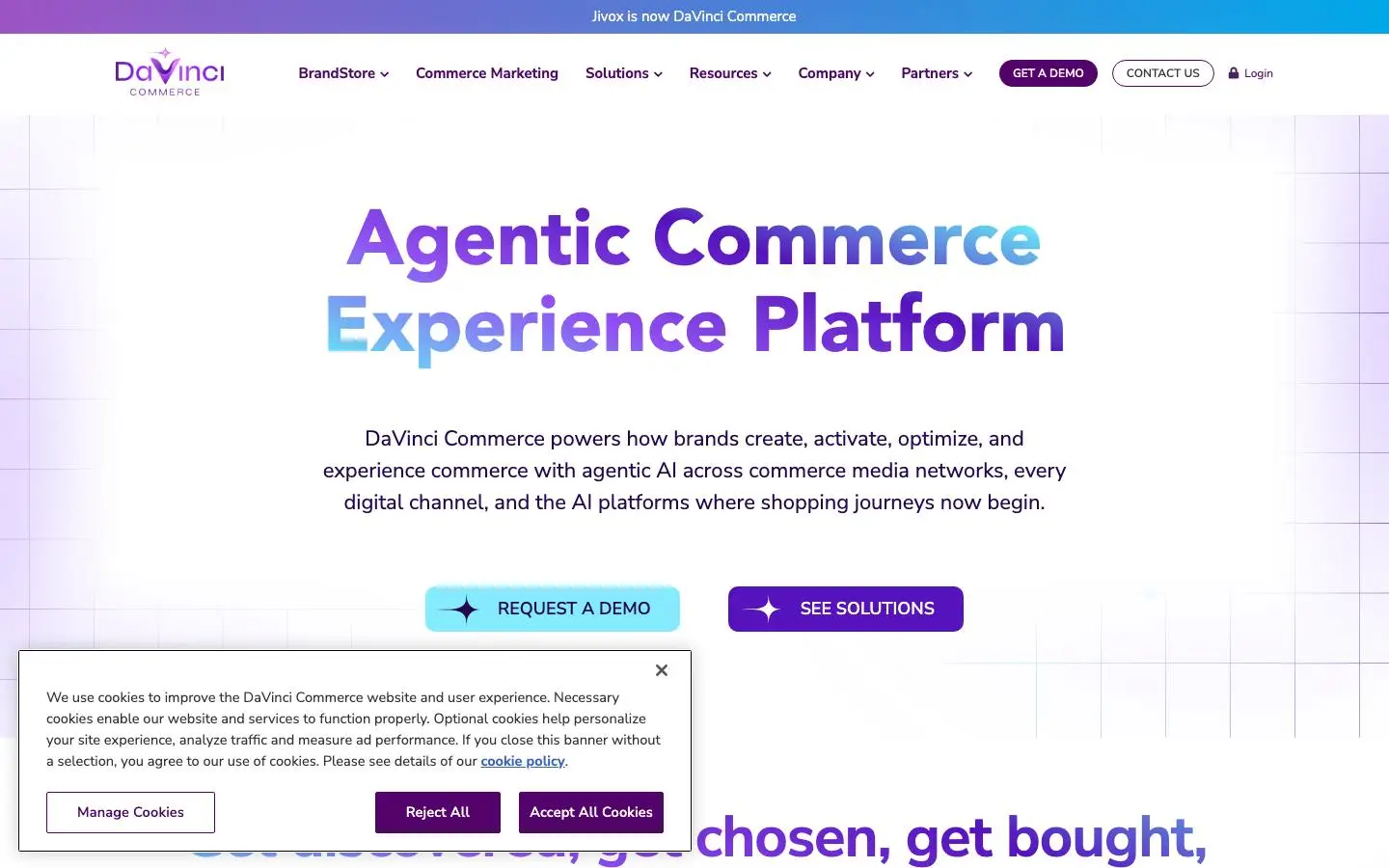 Screenshot of DaVinci Commerce (davincicommerce.ai)