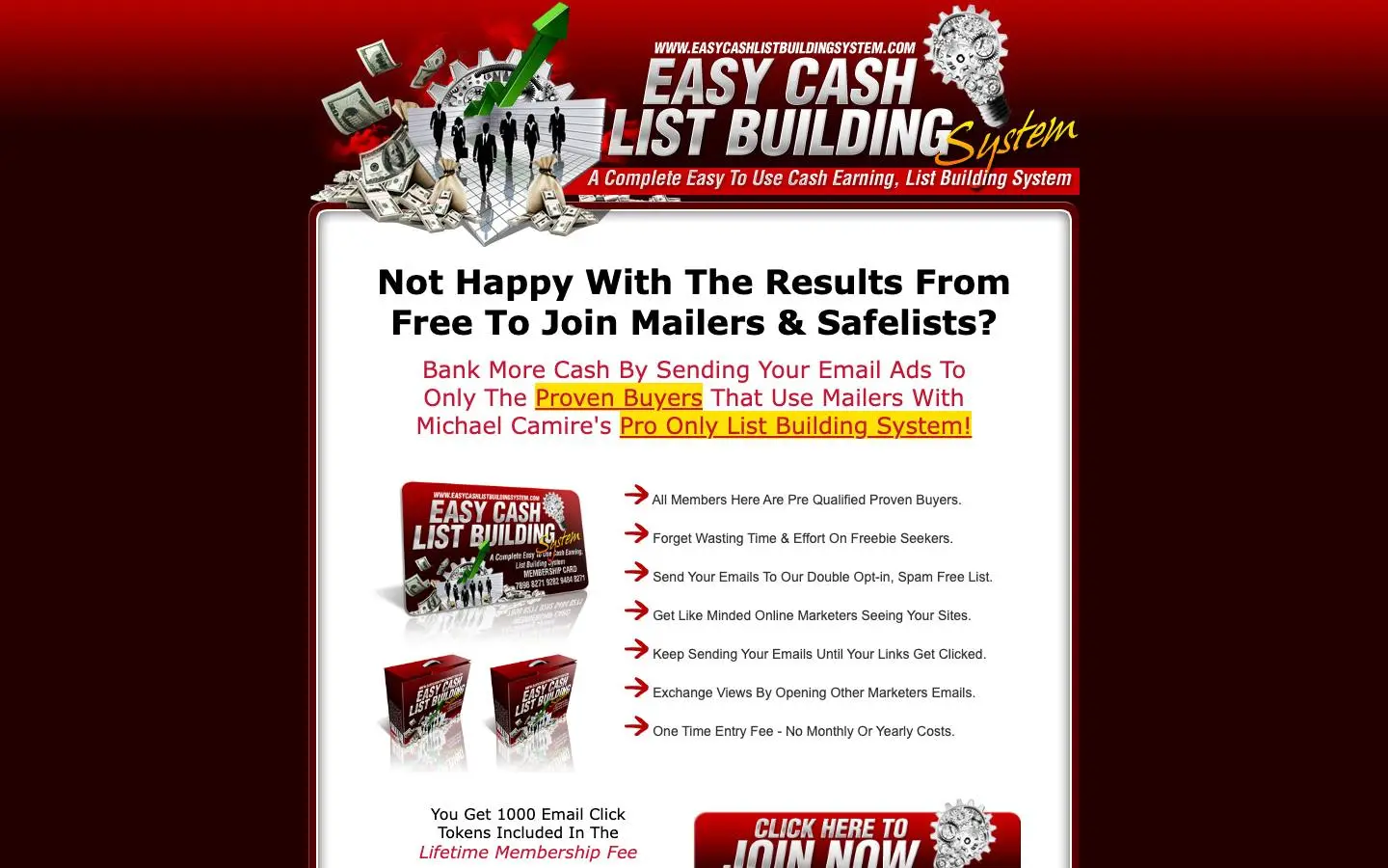 Screenshot of Easy Cash List Building System (easycashlistbuildingsystem.com)