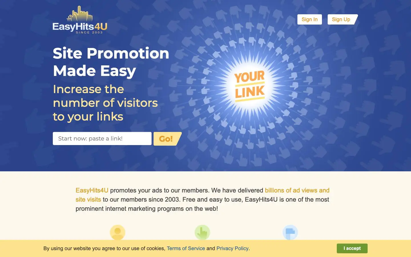Screenshot of EasyHits4U (easyhits4u.com)