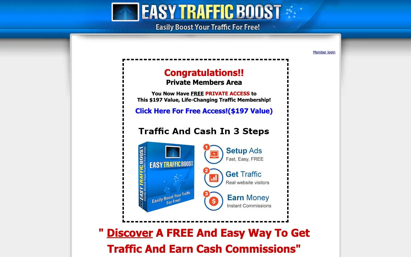Screenshot of Easy Traffic Boost (easytrafficboost.com)