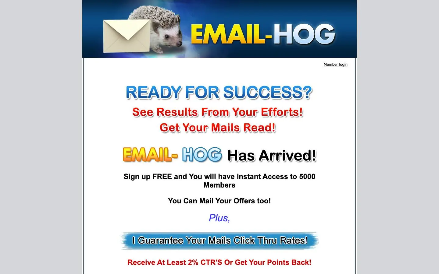 Screenshot of Email-Hog (email-hog.com)