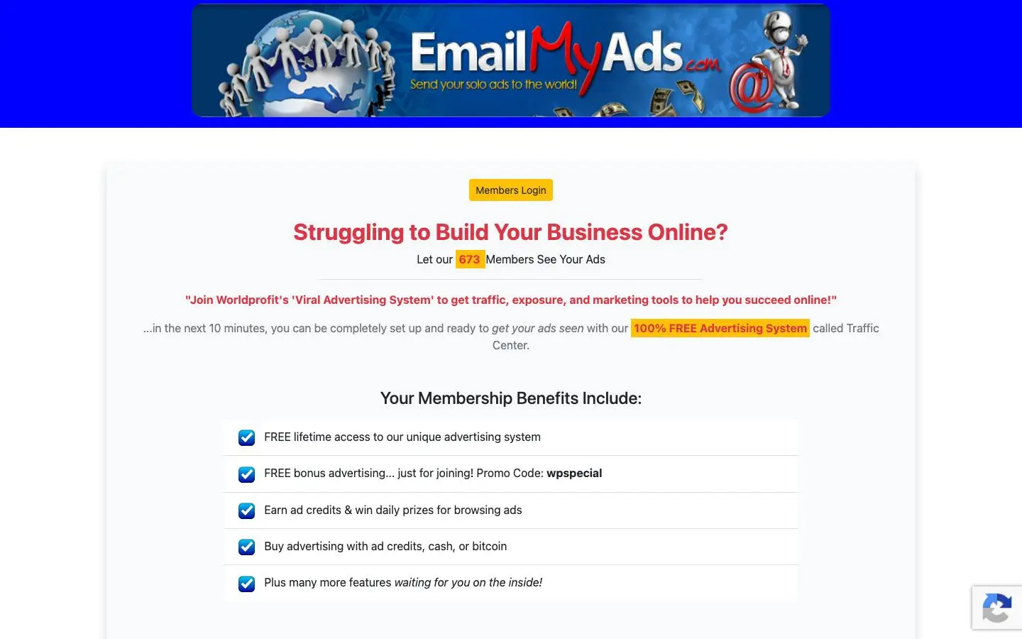 Screenshot of Email My Ads (emailmyads.com)