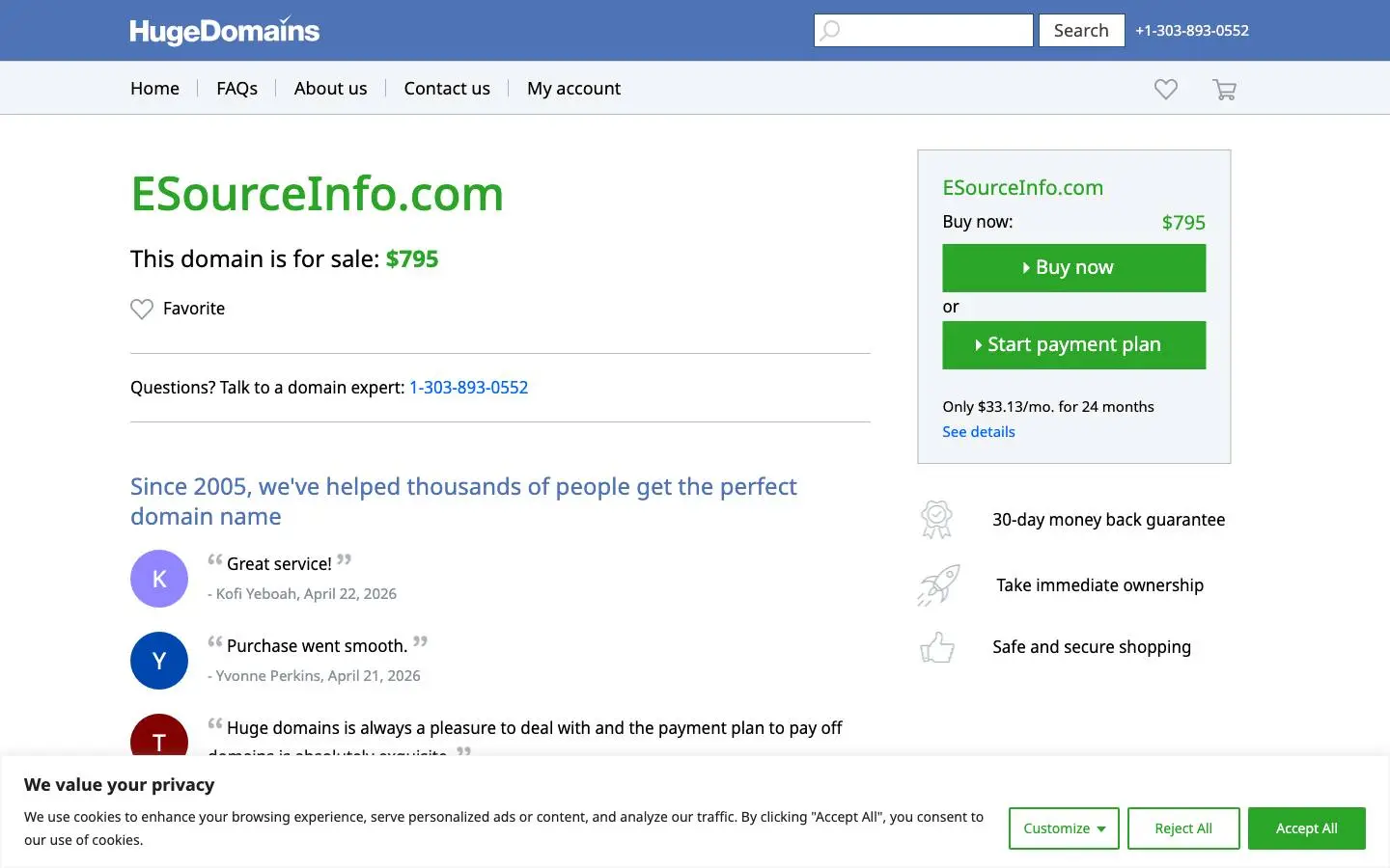 Screenshot of ESourceInfo.com is for sale (esourceinfo.com)