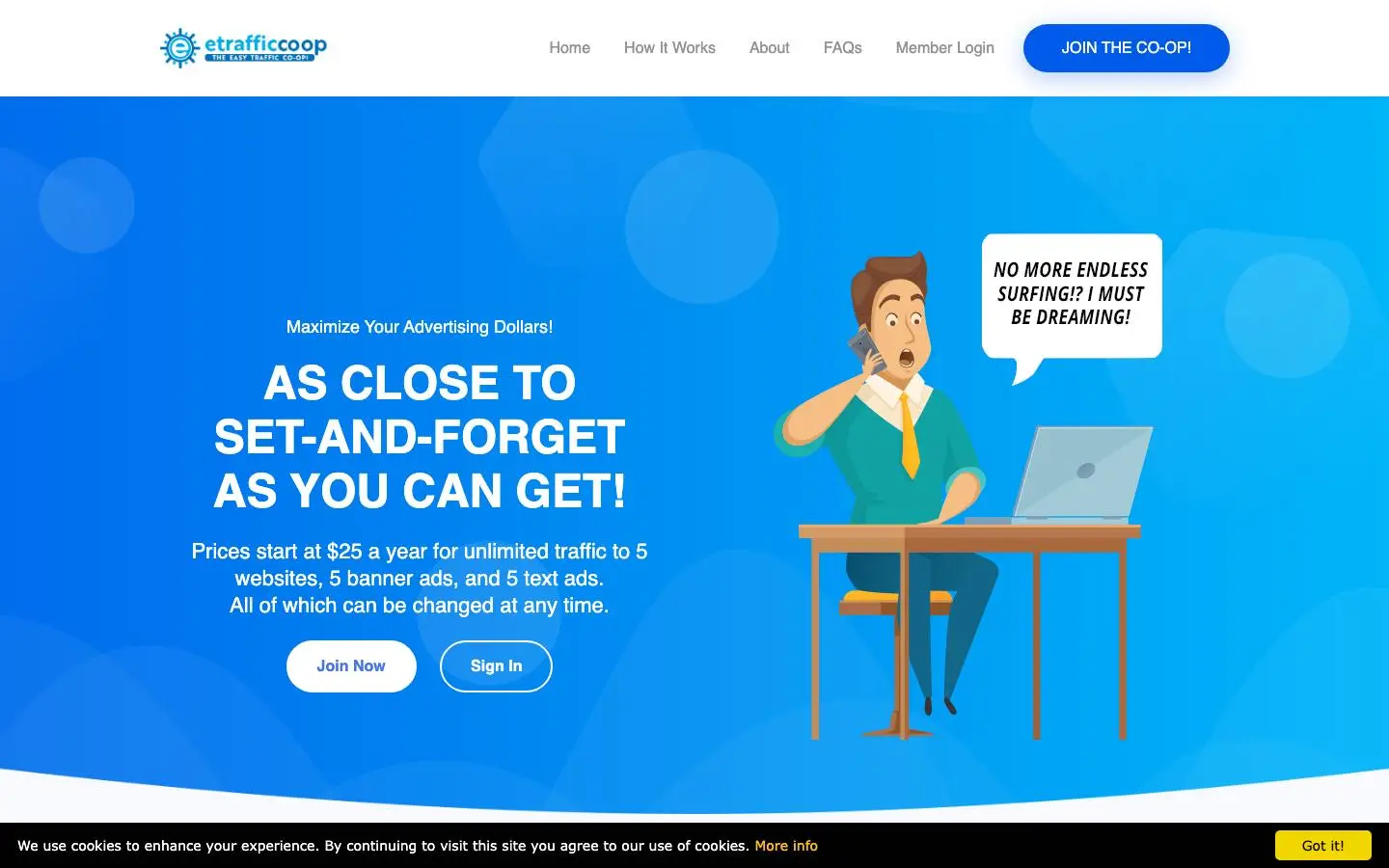 Screenshot of Etrafficcoop (etrafficcoop.com)