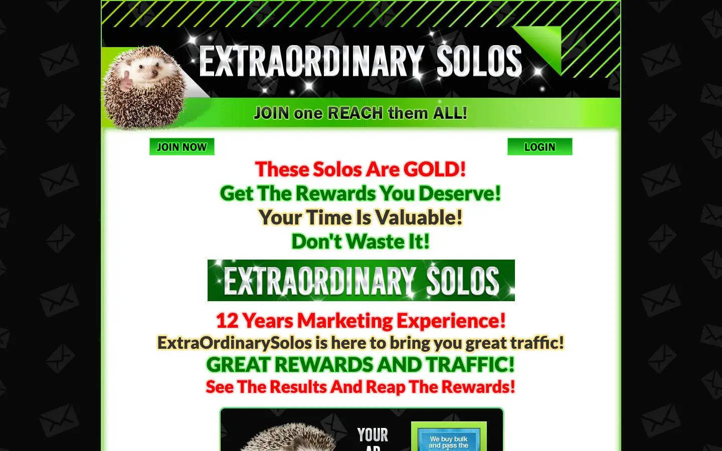Screenshot of ExtraOrdinary Solos (extraordinarysolos.com)