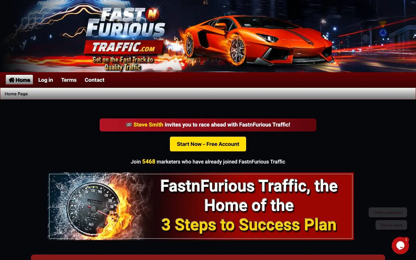 Screenshot of Fast n Furious Traffic (fastnfurioustraffic.com)