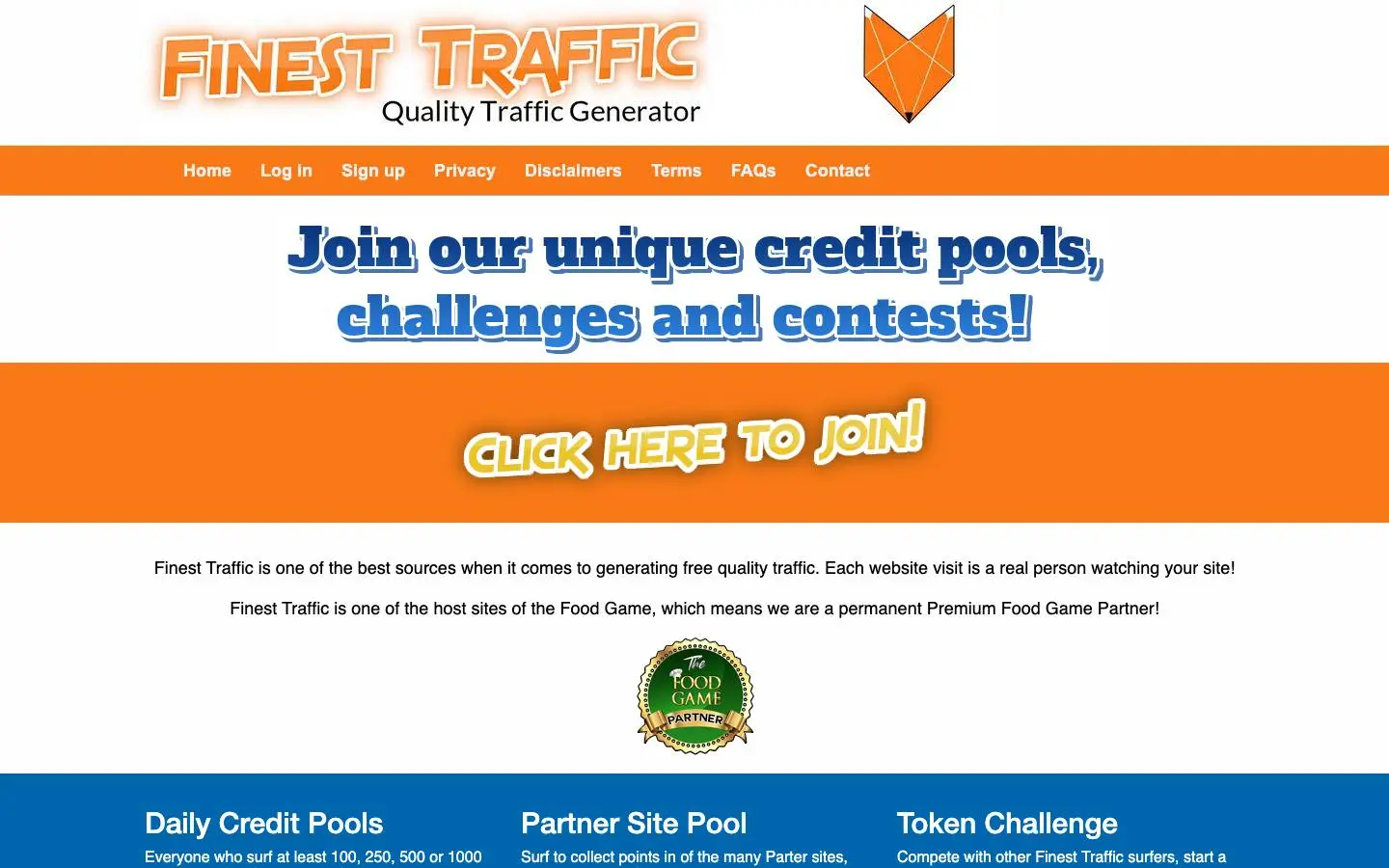 Screenshot of Finest Traffic (finesttraffic.com)