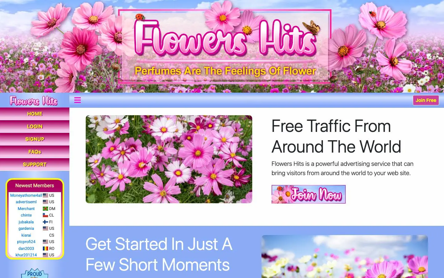 Screenshot of Flowers Hits (flowershits.eu)