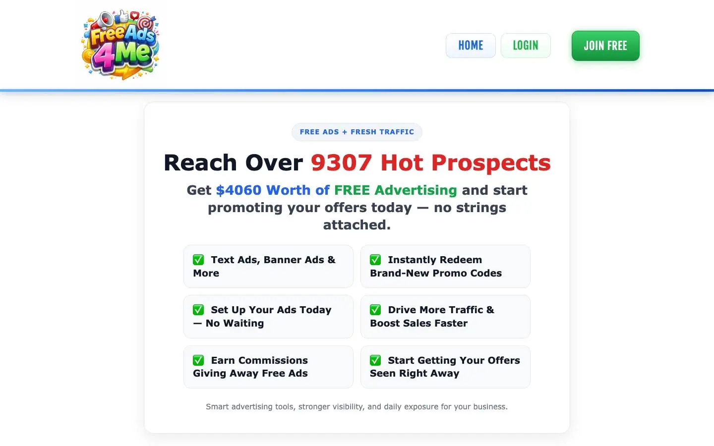 Screenshot of Free Ads 4 Me (freeads4.me)