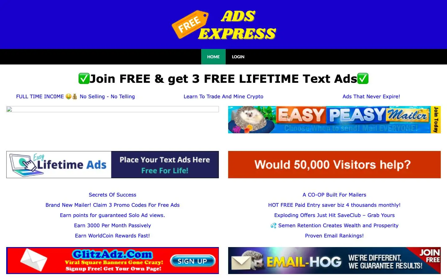 Screenshot of Free Ads Express (freeadsexpress.com)