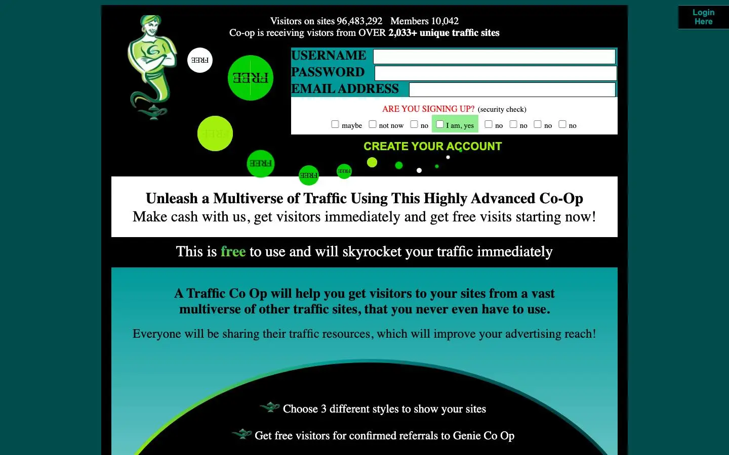 Screenshot of Genie Co Op (geniecoop.com)