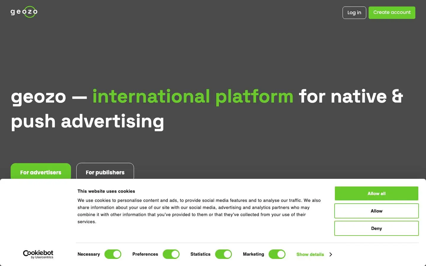 Screenshot of Geozo (geozo.com)