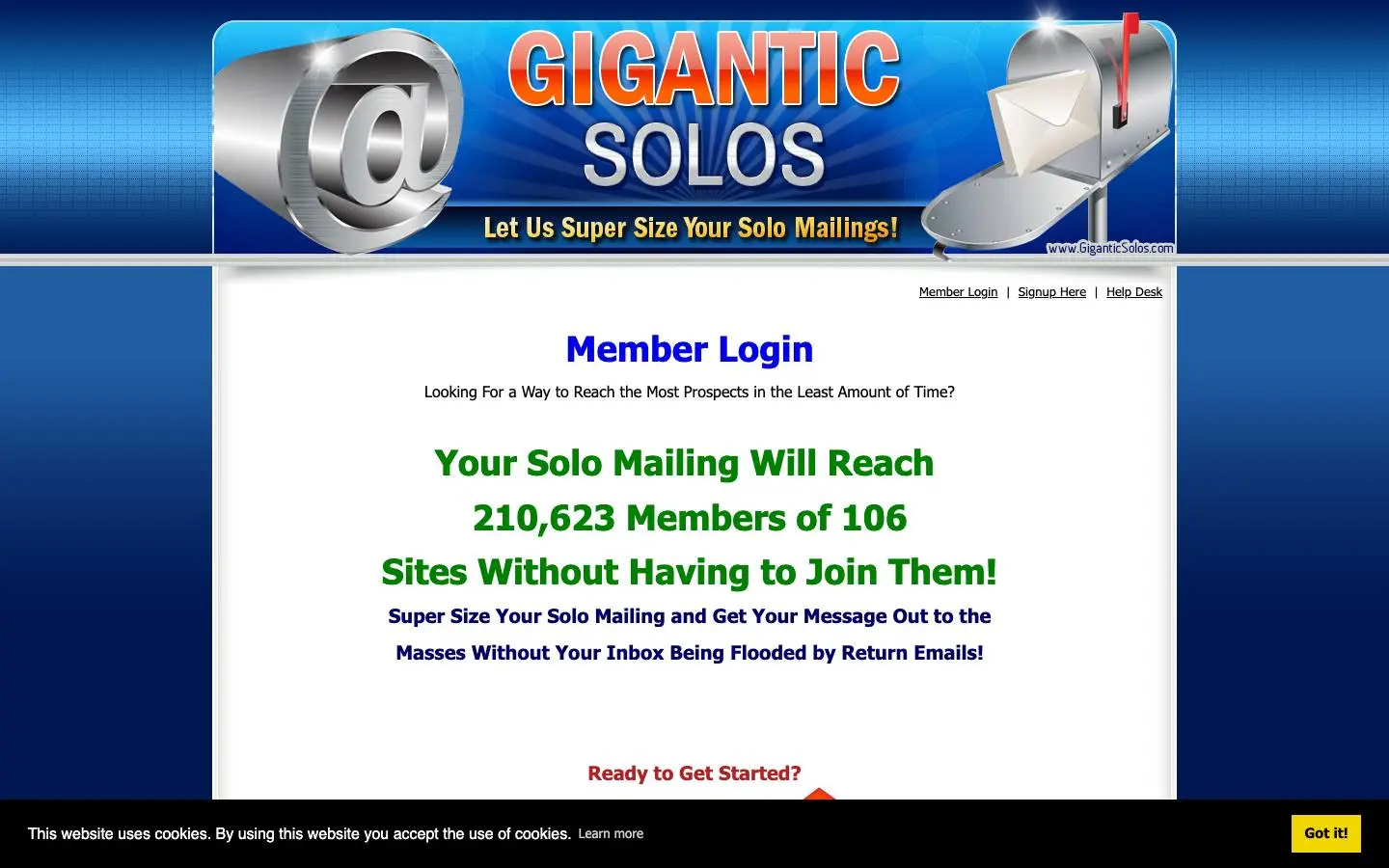 Screenshot of Gigantic Solos (giganticsolos.com)