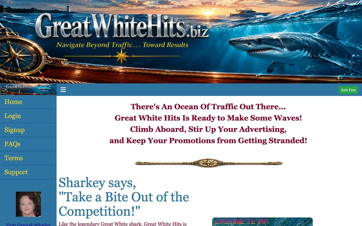 Screenshot of Great White Hits (greatwhitehits.biz)