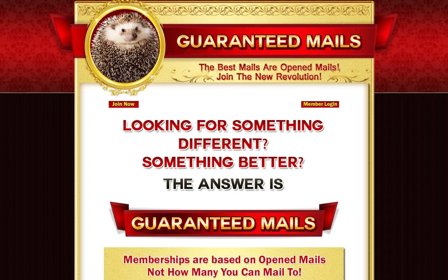 Screenshot of Guaranteed Mails (guaranteedmails.com)