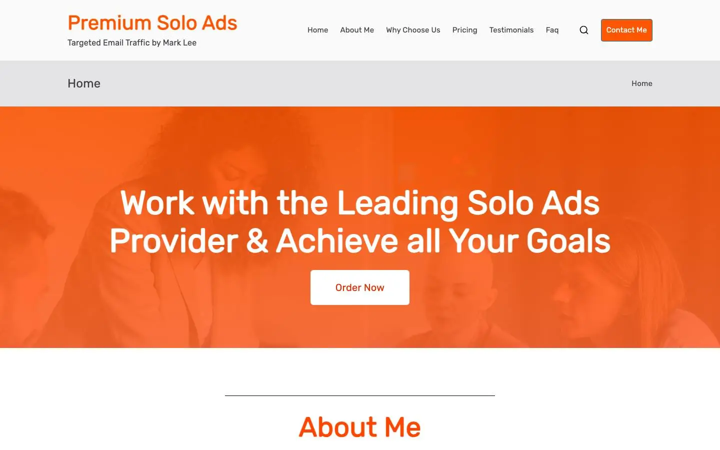 Screenshot of Premium Solo Ads (helpinghandinternetmarketing.com)