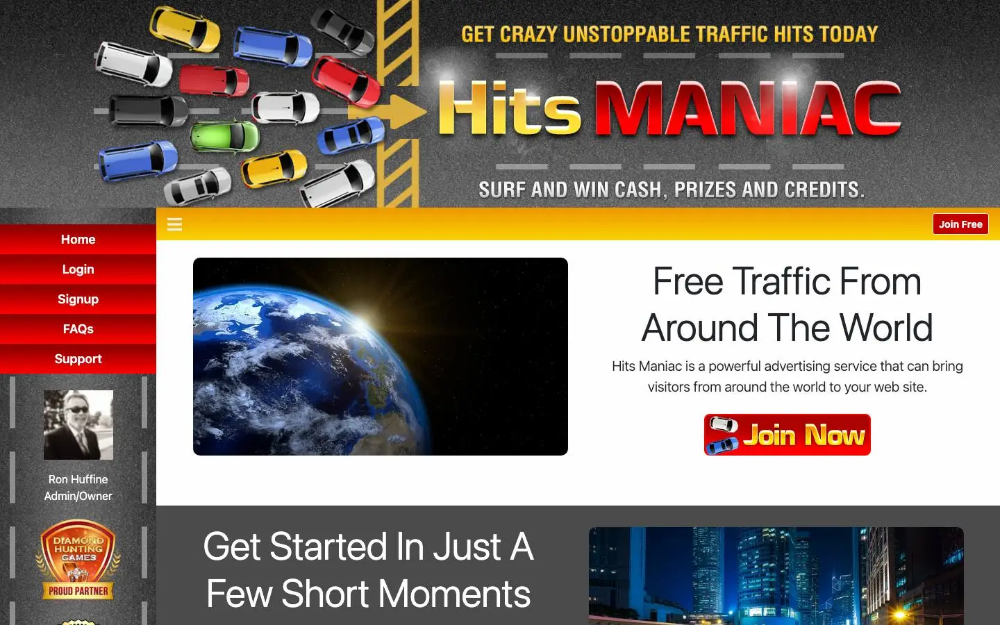 Screenshot of Hits Maniac (hitsmaniac.com)