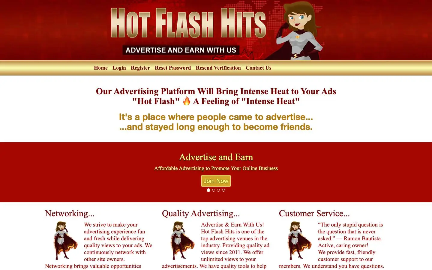 Screenshot of Hot Flash Hits (hotflashhits.com)