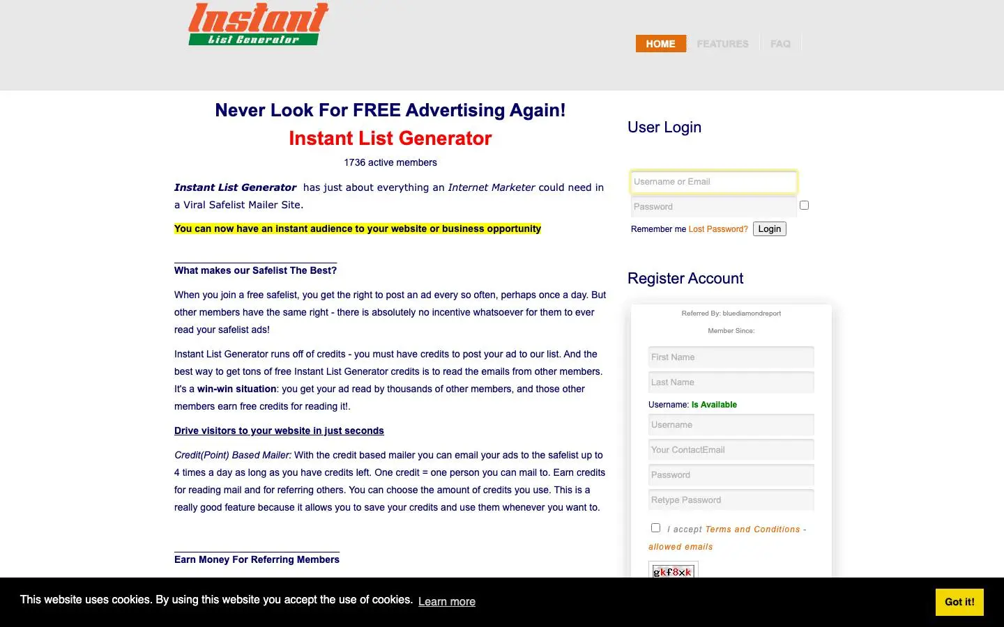 Screenshot of Instant List Generator (instantlistgenerator.com)