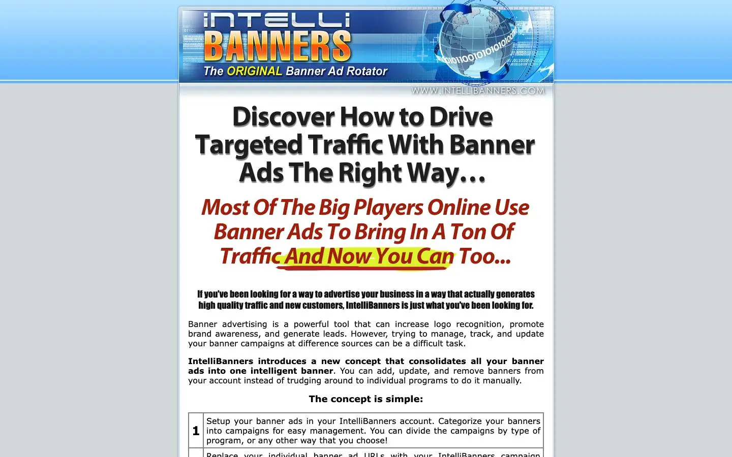 Screenshot of IntelliBanners (intellibanners.com)