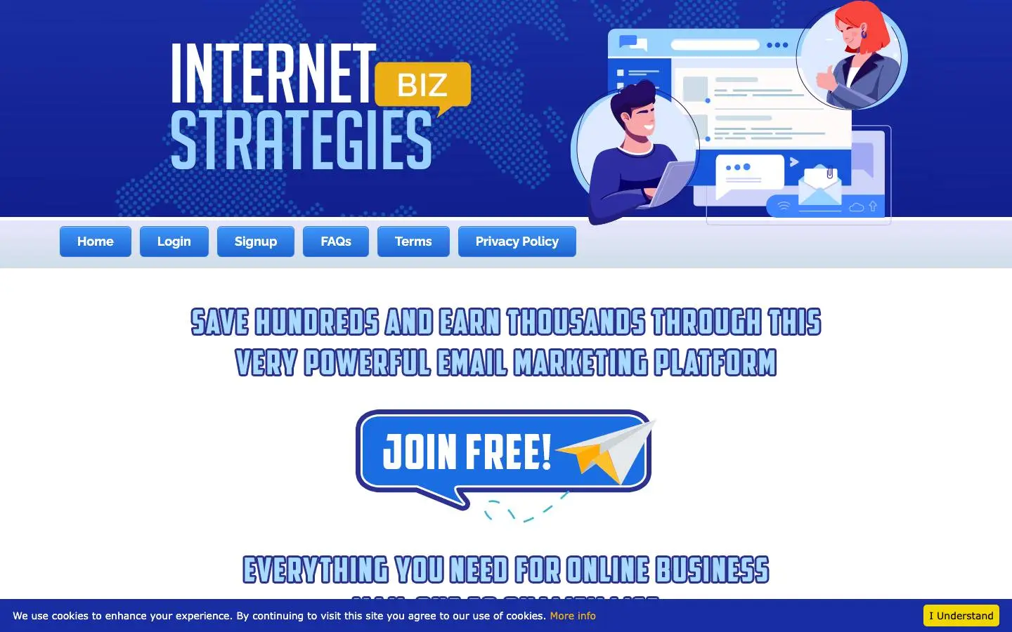 Screenshot of Internet Biz Strategies Viral Mailer (internetbizstrategies.com)