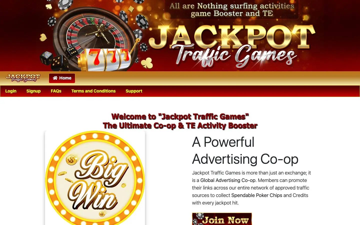 Screenshot of Jackpot Traffic Games (jackpottrafficgames.com)